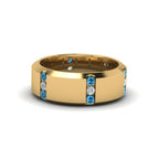 14k Yellow Gold / Blue Topaz / Lab Grown