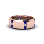 14k Rose Gold / Blue Sapphire / Lab Grown