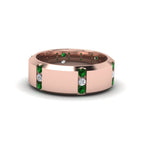 14k Rose Gold / Green Emerald / Lab Grown