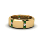 14k Yellow Gold / Green Emerald / Lab Grown