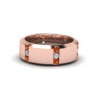 14k Rose Gold / Orange Sapphire / Lab Grown