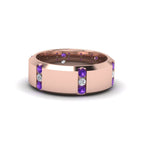 14k Rose Gold / Purple Amethyst / Lab Grown