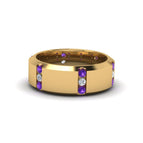 14k Yellow Gold / Purple Amethyst / Lab Grown