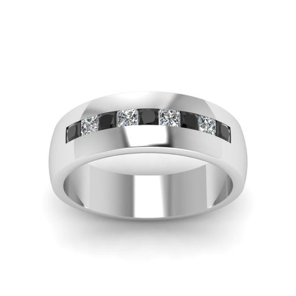 Mens Channel Set Square Wedding Ring