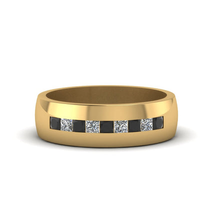 Mens Channel Set Square Wedding Ring