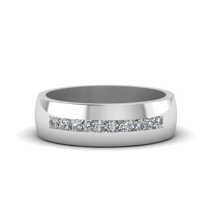 Mens Channel Set Square Wedding Ring