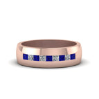 14k Rose Gold / Blue Sapphire / Lab Grown