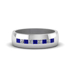 14k White Gold / Blue Sapphire / Lab Grown