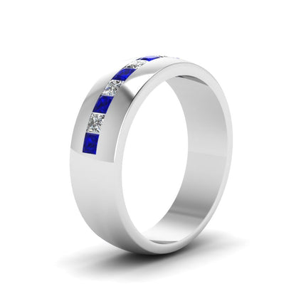 Mens Channel Set Square Wedding Ring