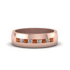 14k Rose Gold / Orange Sapphire / Lab Grown