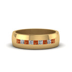 14k Yellow Gold / Orange Sapphire / Lab Grown