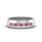 14k White Gold / Pink Sapphire / Lab Grown