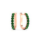 14k Rose Gold / Green Emerald / Lab Grown