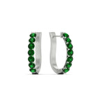 14k White Gold / Green Emerald / Lab Grown