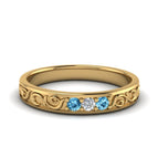 14K Yellow Gold / Blue Topaz / Lab Grown