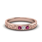 14K Rose Gold / Pink Sapphire / Lab Grown
