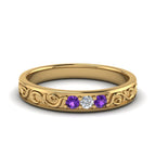 14K Yellow Gold / Purple Amethyst / Lab Grown