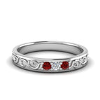 14K White Gold / Ruby / Lab Grown