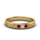 14K Yellow Gold / Ruby / Lab Grown