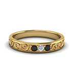 14K Yellow Gold / Black Diamond / Lab Grown