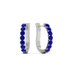 14k White Gold / Blue Sapphire / Lab Grown