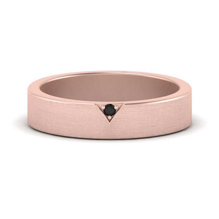 Classic V Shaped Solitaire Stone Mens Band