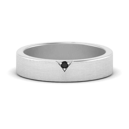 Classic V Shaped Solitaire Stone Mens Band