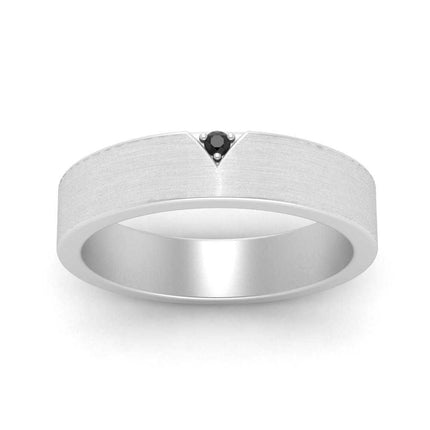 Classic V Shaped Solitaire Stone Mens Band