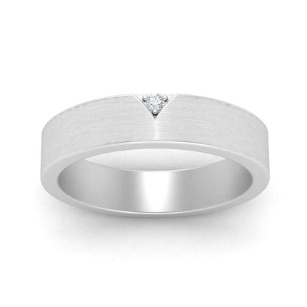 Classic V Shaped Solitaire Stone Mens Band