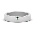 14K White Gold / Green Emerald / Lab Grown