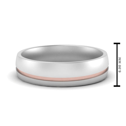 Comfort Fit 2 Tone Mens Wedding Band
