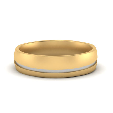 Comfort Fit 2 Tone Mens Wedding Band