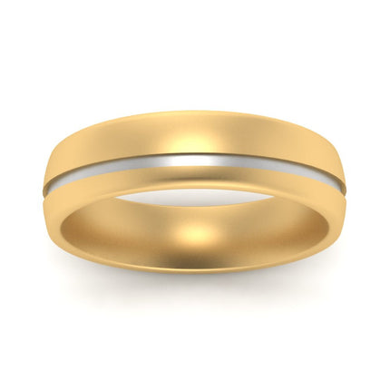 Comfort Fit 2 Tone Mens Wedding Band