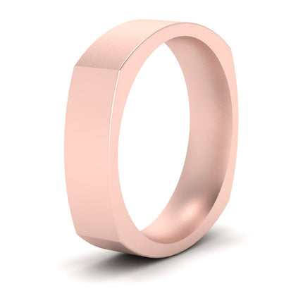 4 mm Square Comfort Fit Mens Wedding Band
