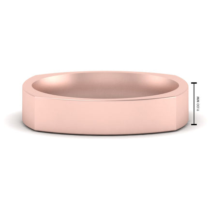 4 mm Square Comfort Fit Mens Wedding Band