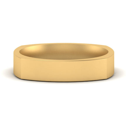 4 mm Square Comfort Fit Mens Wedding Band