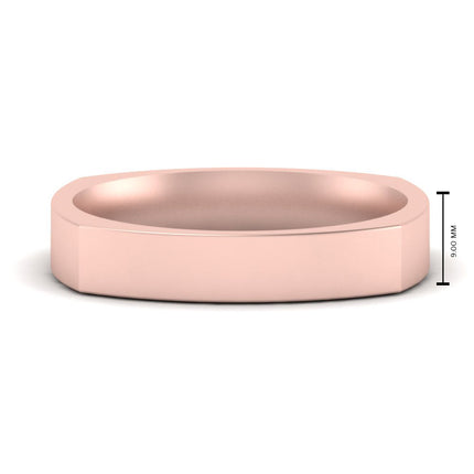 4 mm Square Comfort Fit Mens Wedding Band