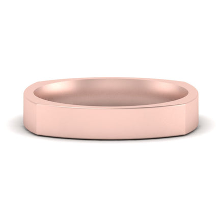 4 mm Square Comfort Fit Mens Wedding Band