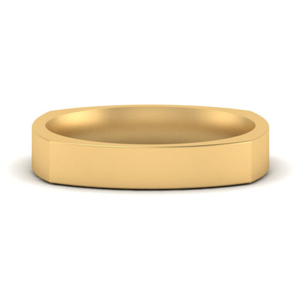 4 mm Square Comfort Fit Mens Wedding Band