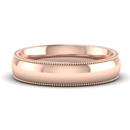4 mm Comfort Fit Wedding Band Milgrain Edge
