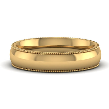4 mm Comfort Fit Wedding Band Milgrain Edge