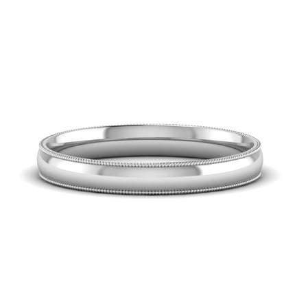 4 mm Comfort Fit Wedding Band Milgrain Edge