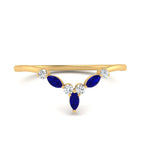 14k Yellow Gold / Blue Sapphire / Lab Grown
