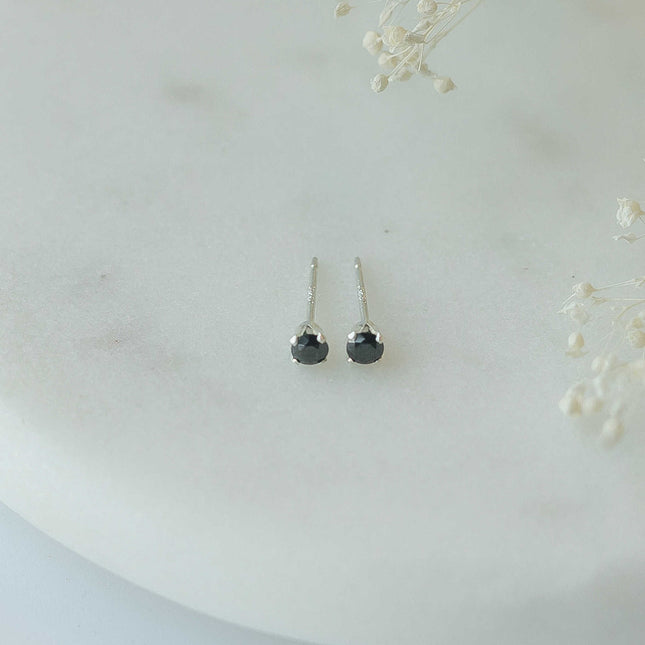 Black Crystal Stud Earrings