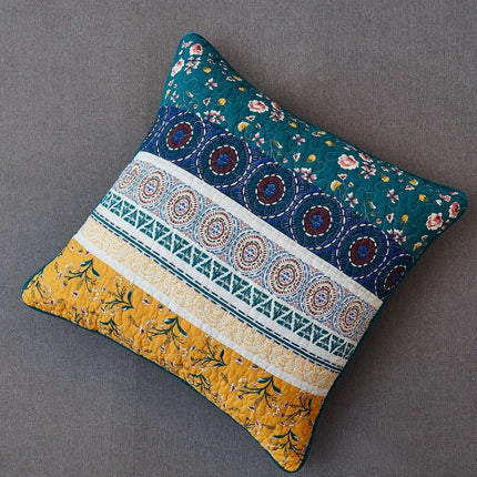 DaDa Bedding Bohemian Patchwork Bed of Wild Flowers Floral Gardenia Euro Pillow Sham Cover, 26" x 26" (JHW886)