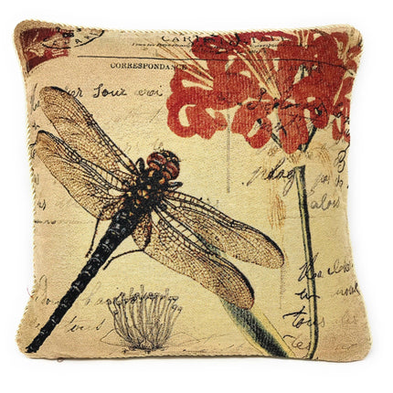 DaDa Bedding Dragonfly Dreams Elegant Insect Bug Throw Pillow Cushion Cover - 1-Piece - 18"