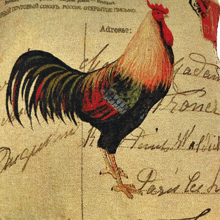 DaDa Bedding Glamorous Country Rooster Elegant Throw Pillow Cushion Cover - 18" - 1-Piece