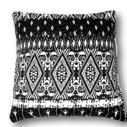 DaDa Bedding Aztec Black & White Diamonds Throw Pillow Covers - 18" x 18" 2-Pack (C14800-1-CC)