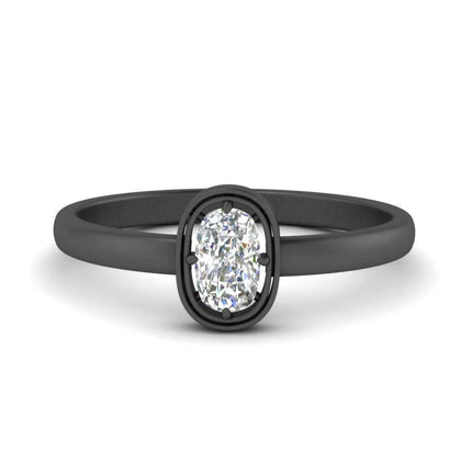 Cushion Cut Bezel Solitaire Ring