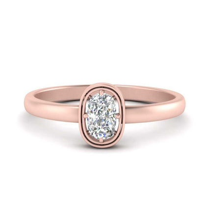 Cushion Cut Bezel Solitaire Ring